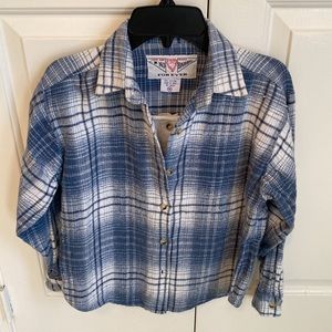 Girl’s Plaid Flannel Button Down Shirt